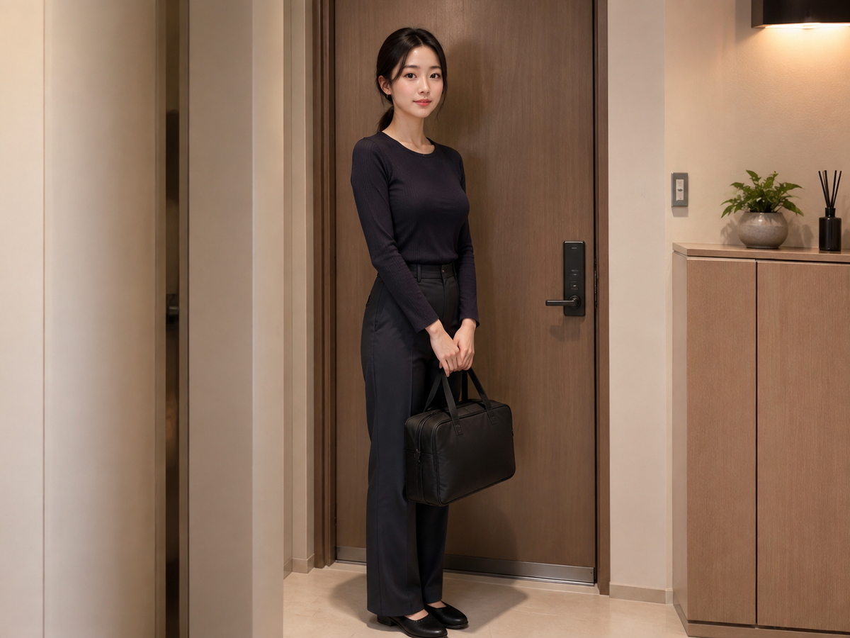 서울 강북구 방문 홈케어 일정을 준비하는 젊은 성인 한국 여성 관리사